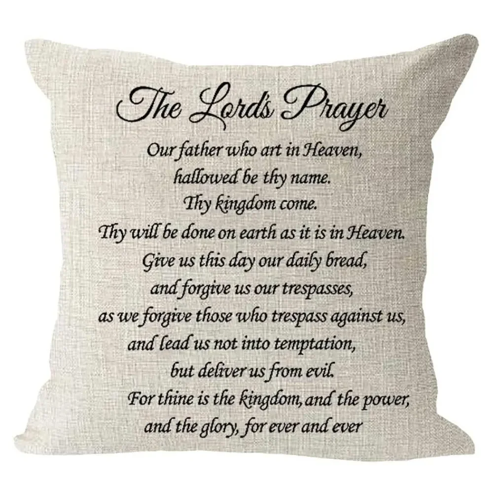 The Lord’s Prayer Pillow Cover 17.5”x17.5” with Zipper Close Pillow not included